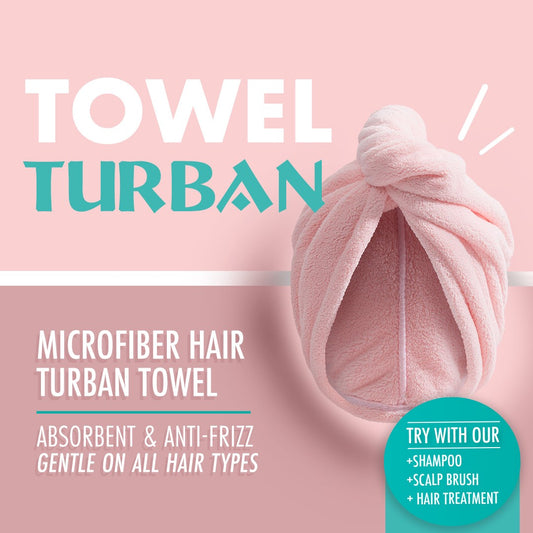 super soft & plush towel efficient hands-free, hair-drying turban.